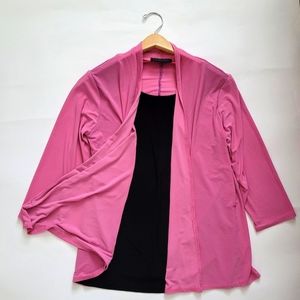 Layered 2-in-1 Women's Pink on Black Tunic - Size S/M - EUC